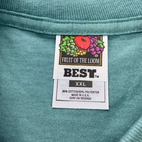 Vintage 90s T-Shirt Single Stitch Men XXL Teal The Pickup Fruit Of The Loom Best - Picture 6 of 10